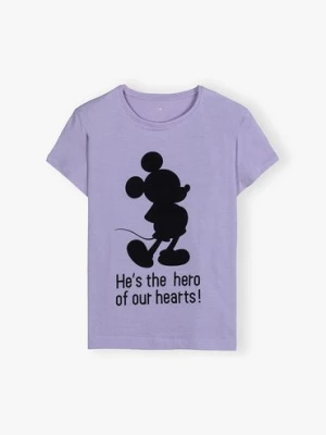 T-shirt damski bawełniany Mickey - fioletowy