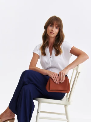 T-shirt damski biały - SBK2992BI t-shirt krótki rękaw - TOP SECRET - Odzieżowy sklep internetowy TOP SECRET