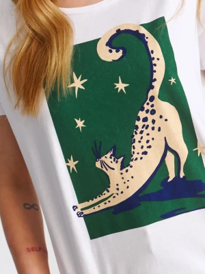 T-shirt damski biały - SPO6113BI t-shirt krótki rękaw - TOP SECRET - Odzieżowy sklep internetowy TOP SECRET