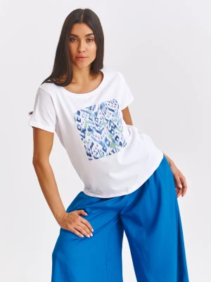 Zdjęcie produktu T-shirt damski biały - SPO6210BI t-shirt krótki rękaw - TOP SECRET - Odzieżowy sklep internetowy TOP SECRET