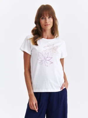 T-shirt damski biały - SPO6289BI t-shirt krótki rękaw - TOP SECRET - Odzieżowy sklep internetowy TOP SECRET
