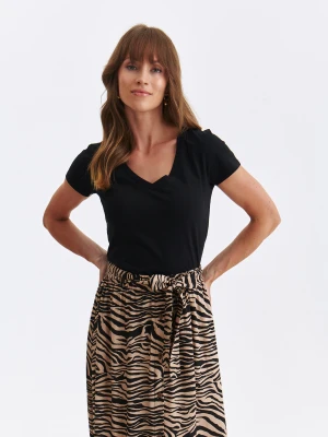 T-shirt damski czarny - SPO6251CA t-shirt krótki rękaw - TOP SECRET - Odzieżowy sklep internetowy TOP SECRET