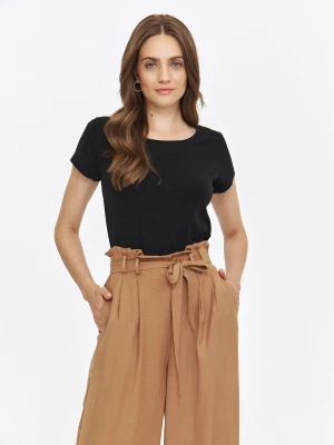 T-shirt damski czarny - SPO6253CA t-shirt krótki rękaw - TOP SECRET - Odzieżowy sklep internetowy TOP SECRET