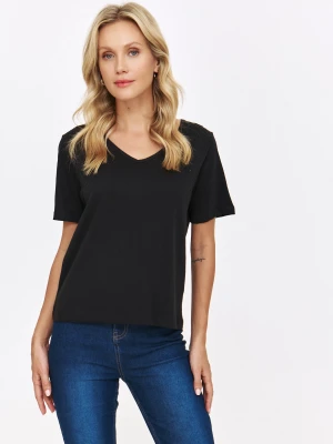 T-shirt damski czarny - SPO6269CA t-shirt krótki rękaw - TOP SECRET - Odzieżowy sklep internetowy TOP SECRET