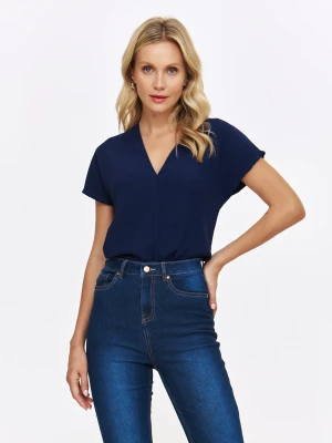 T-shirt damski granatowy - SPO6282GR t-shirt krótki rękaw - TOP SECRET - Odzieżowy sklep internetowy TOP SECRET