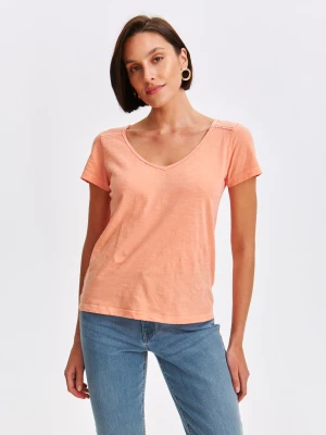 Zdjęcie produktu T-shirt damski jasny róż - SPO6150JR t-shirt krótki rękaw - TOP SECRET - Odzieżowy sklep internetowy TOP SECRET