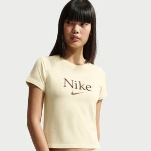 T-shirt damski o krótkim kroju Nike - Biel