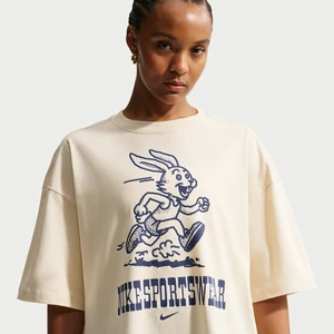 T-shirt damski oversize Nike Classic - Brązowy