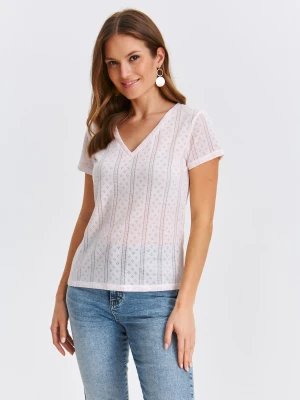 T-shirt damski różowy - SPO6173RO t-shirt krótki rękaw - TOP SECRET - Odzieżowy sklep internetowy TOP SECRET