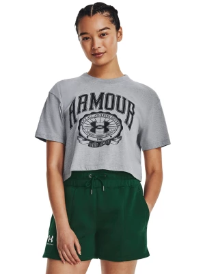 T-shirt damski Under Armour UA COLLEGIATE CREST CROP SS - szary