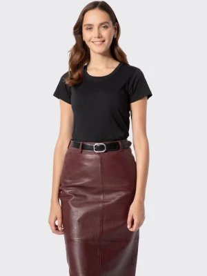 T-shirt damski z bawełny basic czarny Wittchen