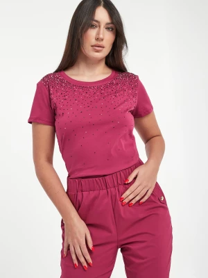 Zdjęcie produktu T-shirt damski z cyrkoniami LIU JO