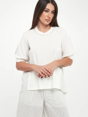 Zdjęcie produktu T-shirt damski z cyrkoniami LIU JO