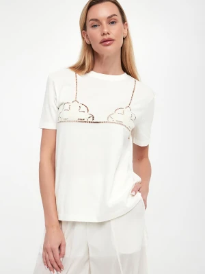 T-shirt damski z haftem TWINSET Twinset Milano