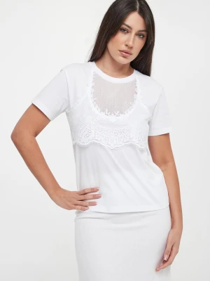T-shirt damski z koronką TWINSET Twinset Milano