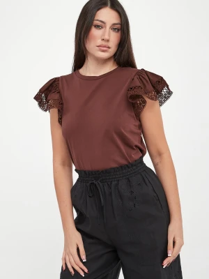 Zdjęcie produktu T-shirt damski z koronką TWINSET