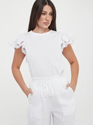 Zdjęcie produktu T-shirt damski z koronką TWINSET
