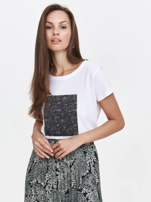 T-shirt damski z krótkim rękawem i nadrukiem z przodu Top Secret