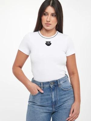 Zdjęcie produktu T-shirt damski z logo Brugherio PINKO