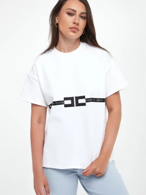 T-shirt damski z logo ELISABETTA FRANCHI