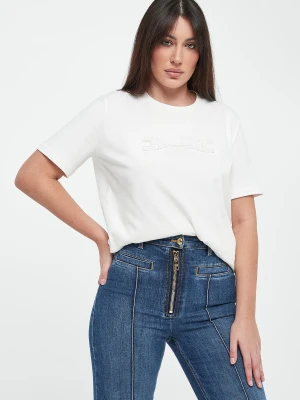 T-shirt damski z logo ELISABETTA FRANCHI