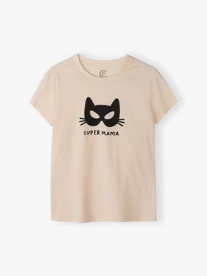 T-shirt damski z napisem - Super Mama Family Concept by 5.10.15.
