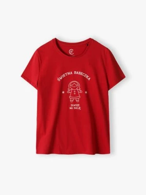 T-shirt damski z napisem Świetna babeczka zawsze ma rację bordowy Family Concept by 5.10.15.