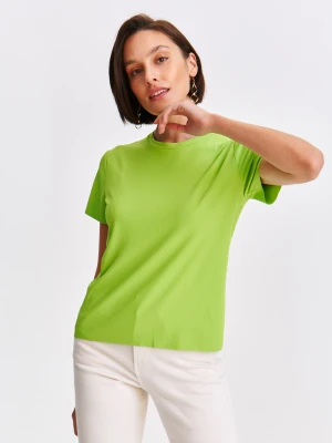 T-shirt damski zielony - SPO6159ZI t-shirt krótki rękaw - TOP SECRET - Odzieżowy sklep internetowy TOP SECRET