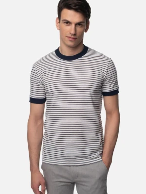 T SHIRT DEGLIN GRANATOWY Z BAWEŁNĄ Recman