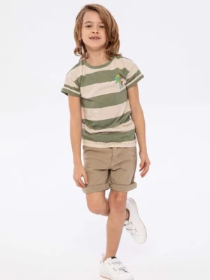 T-shirt dla chłopca bawełniany w paski Minoti