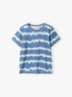 T-shirt dla chłopca z bawełny w asymetryczne paski 5.10.15.