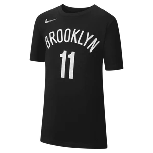 T-shirt dla dużych dzieci Brooklyn Nets Courtside Icon Edition Nike NBA - Czerń