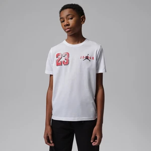 T-shirt dla dużych dzieci Brooklyn Varsity Jordan - Biel
