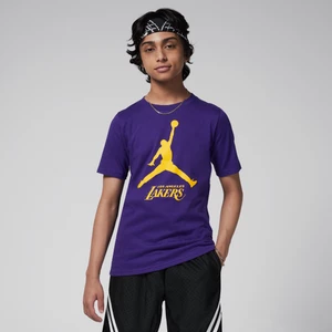 T-shirt dla dużych dzieci (chłopców) Jordan NBA Los Angeles Lakers Essential - Fiolet