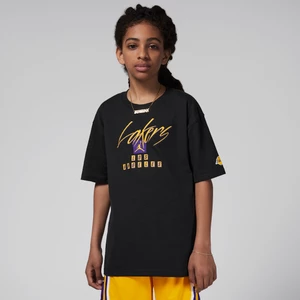 T-shirt dla dużych dzieci (chłopców) Max90 Jordan NBA Los Angeles Lakers Courtside Statement Edition - Czerń