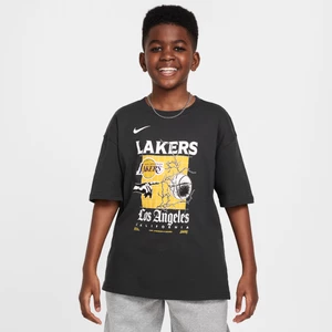 T-shirt dla dużych dzieci (chłopców) Max90 Nike NBA Los Angeles Lakers Courtside - Czerń