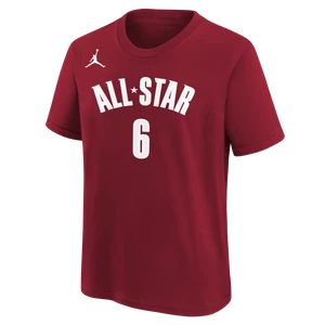 T-shirt dla dużych dzieci (chłopców) Nike NBA LeBron James Los Angeles Lakers All-Star Essential - Czerwony