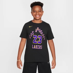 T-shirt dla dużych dzieci (chłopców) Nike NBA LeBron James Los Angeles Lakers City Edition - Czerń