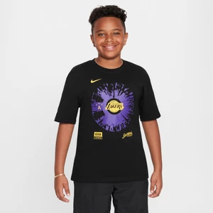 T-shirt dla dużych dzieci (chłopców) Nike NBA Max90 Los Angeles Lakers Courtside - Czerń