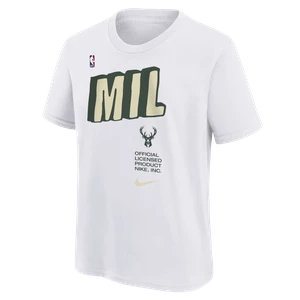 T-shirt dla dużych dzieci (chłopców) Nike NBA Milwaukee Bucks - Biel