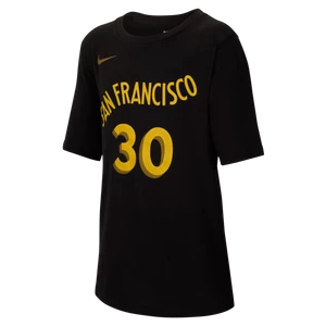 T-shirt dla dużych dzieci (chłopców) Nike NBA Stephen Curry Golden State Warriors City Edition - Czerń