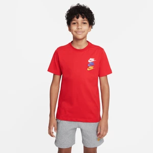 T-shirt dla dużych dzieci (chłopców) Nike Sportswear Standard Issue - Czerwony