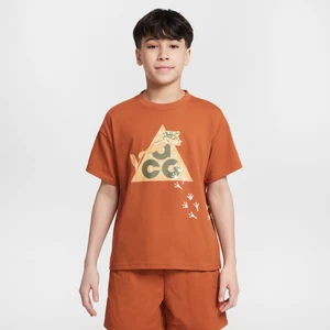 T-shirt dla dużych dzieci Dri-FIT Nike ACG - Brązowy