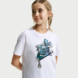 T-shirt dla dużych dzieci (dziewcząt) Nike - Biel
