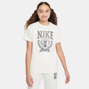 T-shirt dla dużych dzieci (dziewcząt) Nike Sportswear - Biel