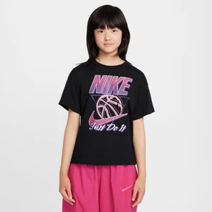 T-shirt dla dużych dzieci (dziewcząt) Nike Sportswear - Czerń