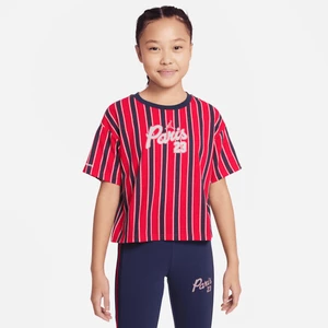 T-shirt dla dużych dzieci (dziewcząt) Paris Saint-Germain - Czerwony Nike