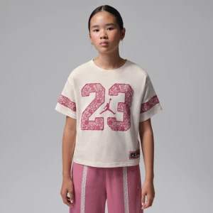 T-shirt dla dużych dzieci Floral Lace Jordan - Biel