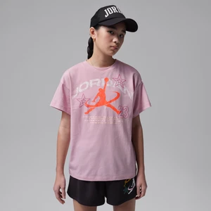 T-shirt dla dużych dzieci Geo World Tour Jordan - Różowy