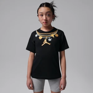 T-shirt dla dużych dzieci Jordan Charm Necklace - Czerń